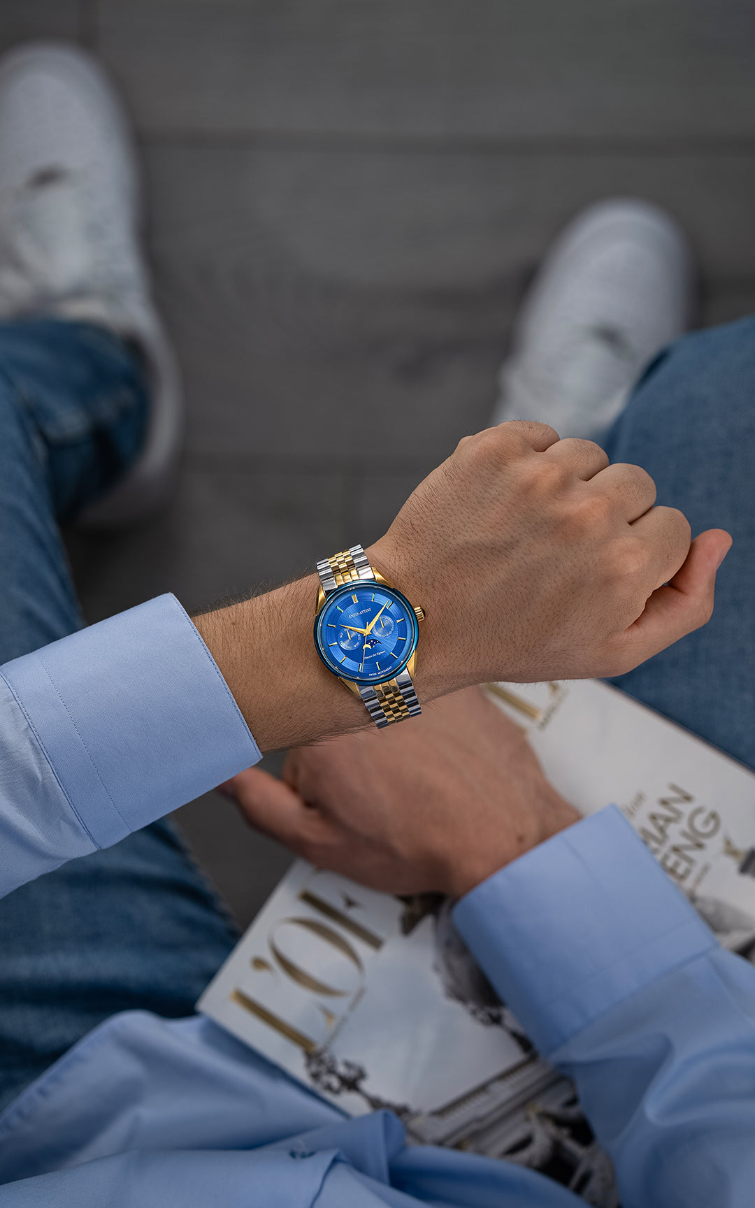 Piazza dei Signori / President Bracelet, Silver & Gold Color, Swiss Movement
