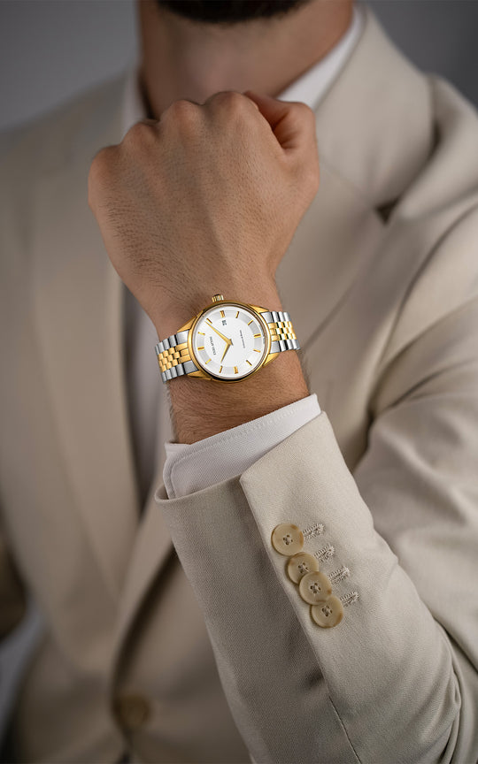 Colosseo di Roma / President Bracelet, Silver & Gold Color, Swiss Movement