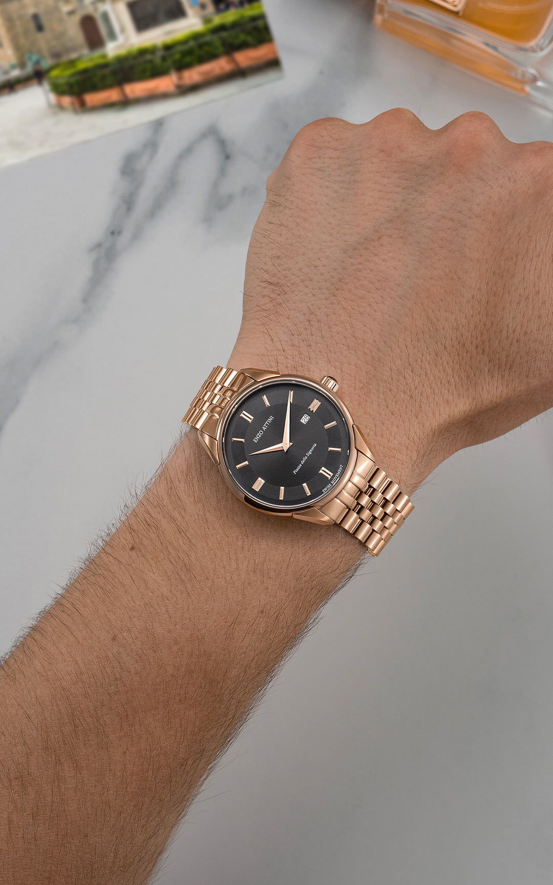 Piazza della Signoria / President Bracelet, Rose Gold Color, Swiss Movement