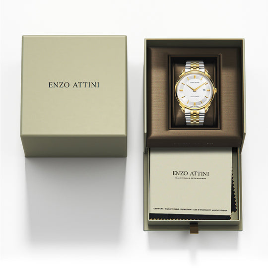 Colosseo di Roma / President Bracelet, Silver & Gold Color, Swiss Movement