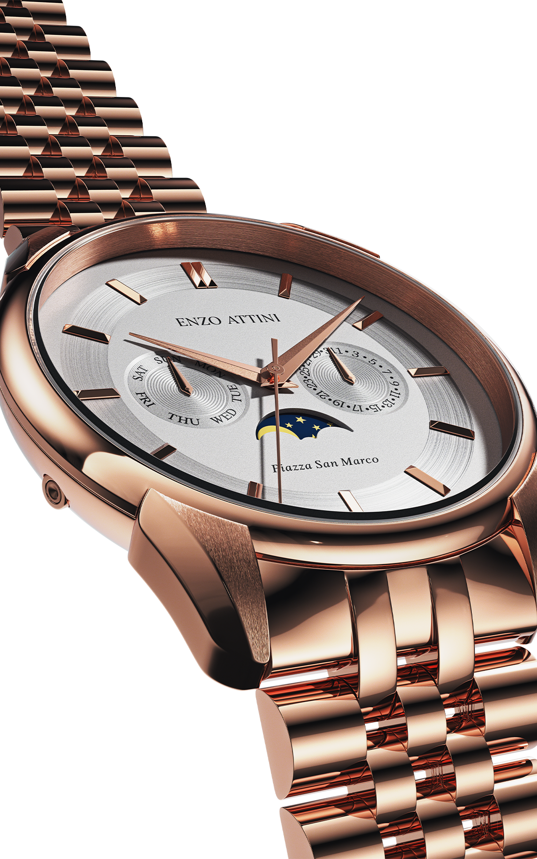 Piazza San Marco di Venezia / President Bracelet, Rose Gold Color, Swiss Movement