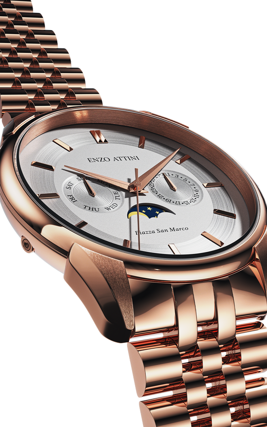 Piazza San Marco di Venezia / President Bracelet, Rose Gold Color, Swiss Movement