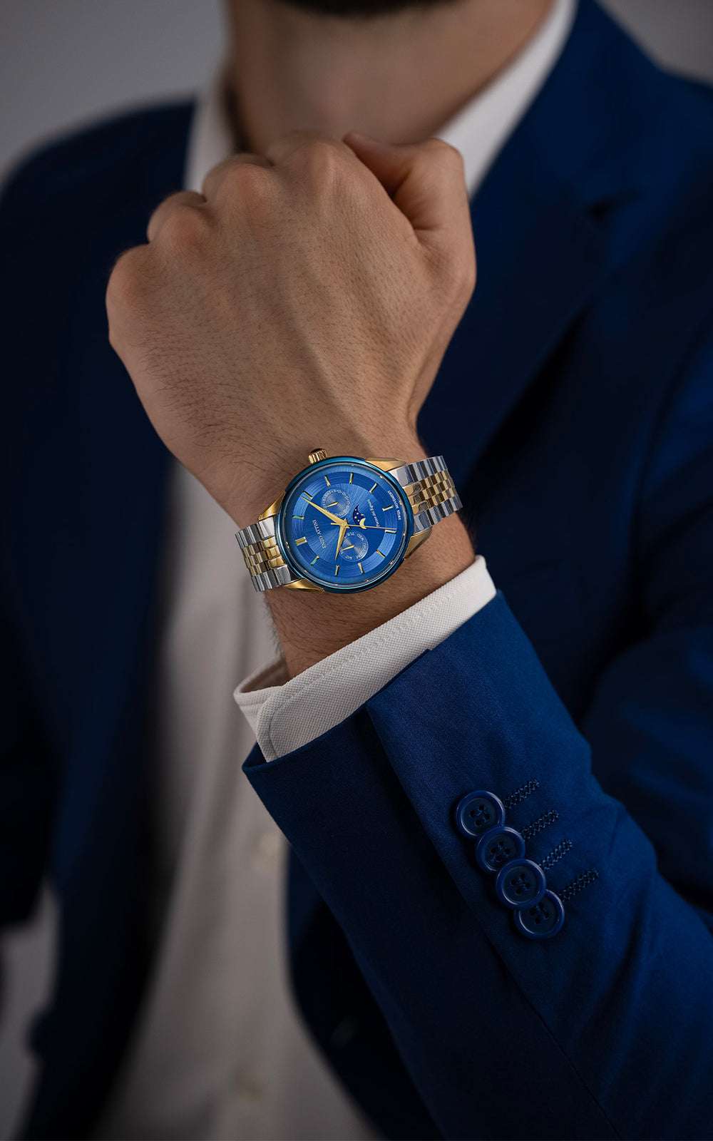 Piazza dei Signori / President Bracelet, Silver & Gold Color, Swiss Movement