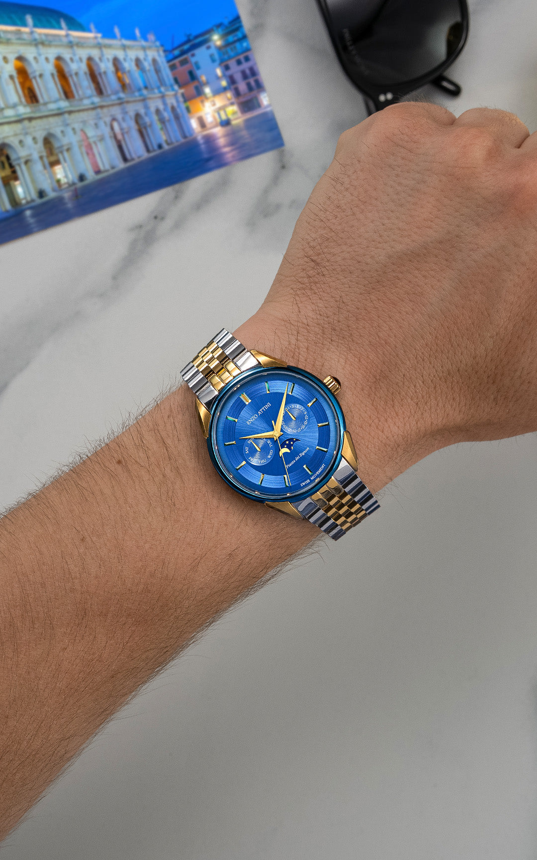 Piazza dei Signori / President Bracelet, Silver & Gold Color, Swiss Movement