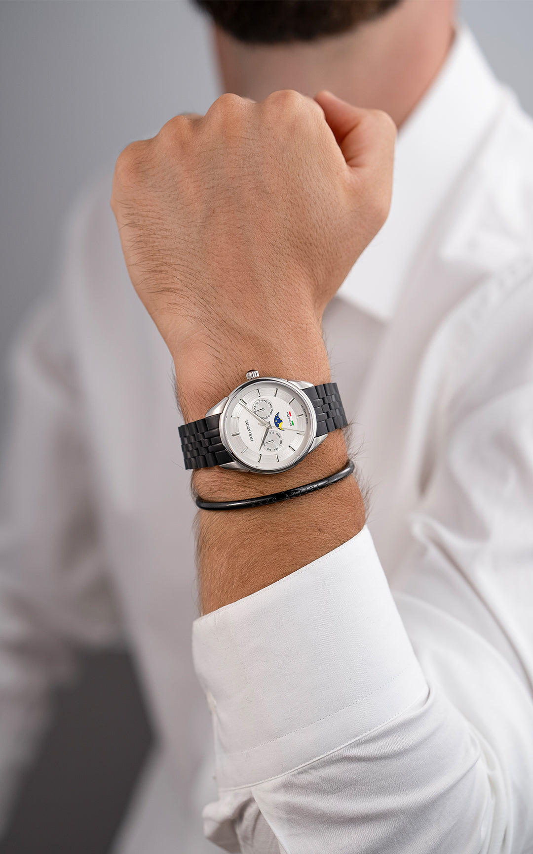 Torre di Pisa / President Bracelet, Black Color, Swiss Movement