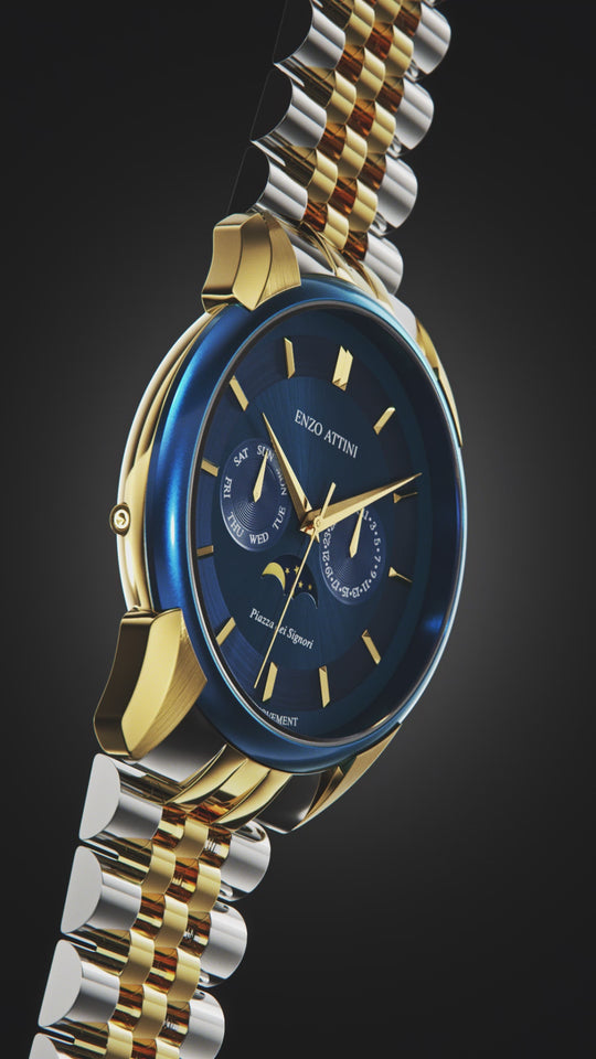 Piazza dei Signori / President Bracelet, Silver & Gold Color, Swiss Movement