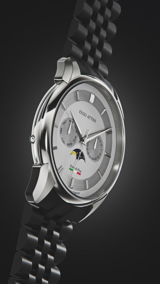 Torre di Pisa / President Bracelet, Black Color, Swiss Movement