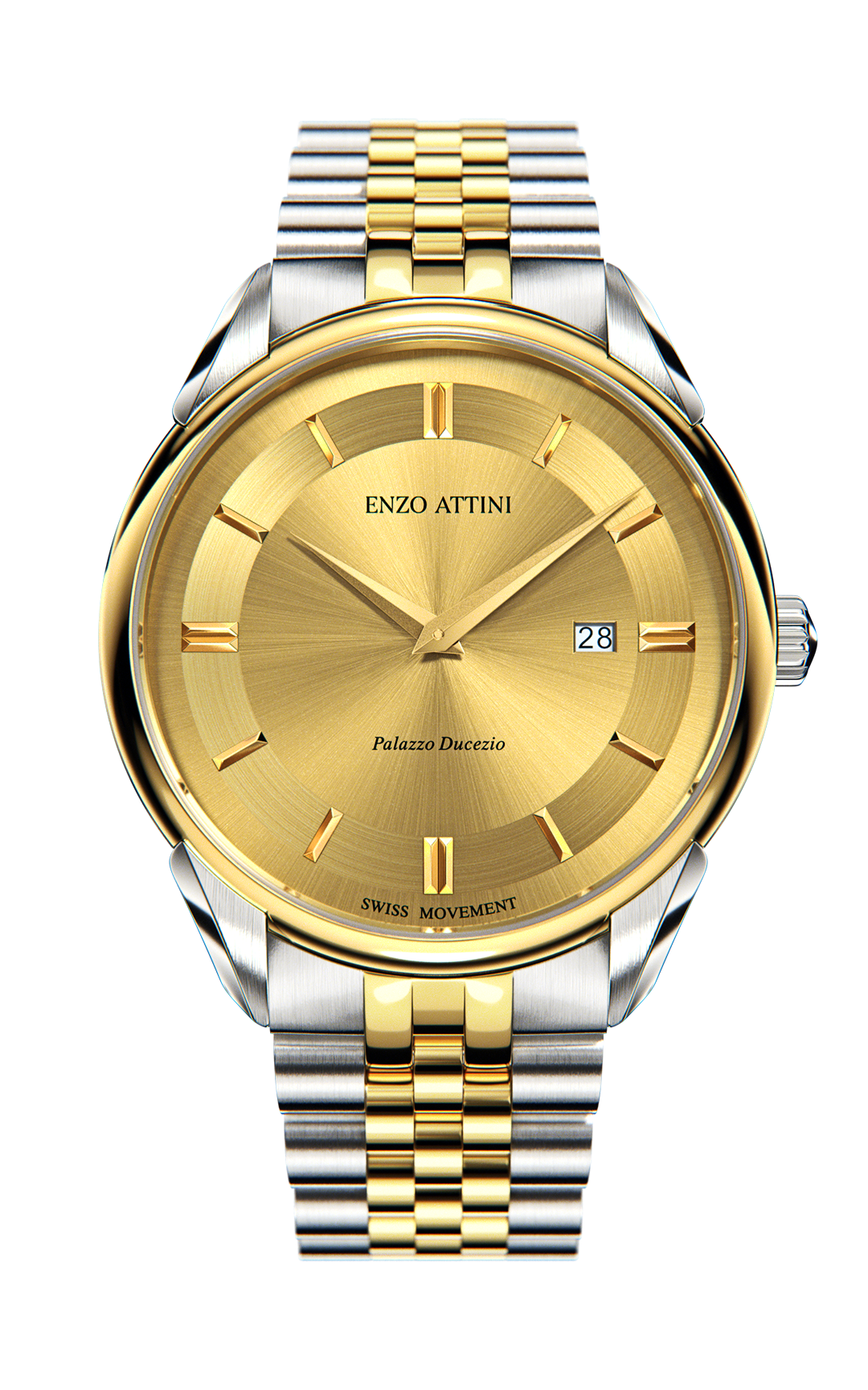 Palazzo Ducezio / President Bracelet, Silver & Gold Color, Swiss Movement