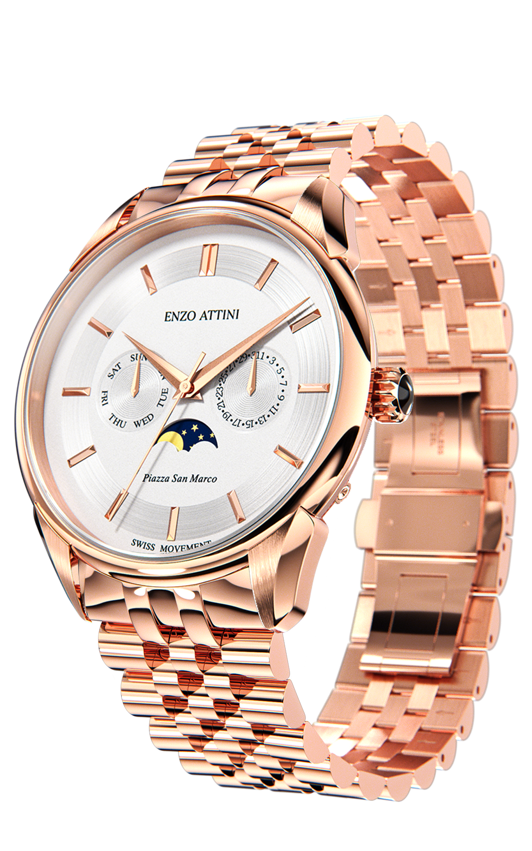 Piazza San Marco di Venezia / President Bracelet, Rose Gold Color, Swiss Movement