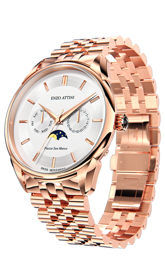 Piazza San Marco di Venezia / President Bracelet, Rose Gold Color, Swiss Movement