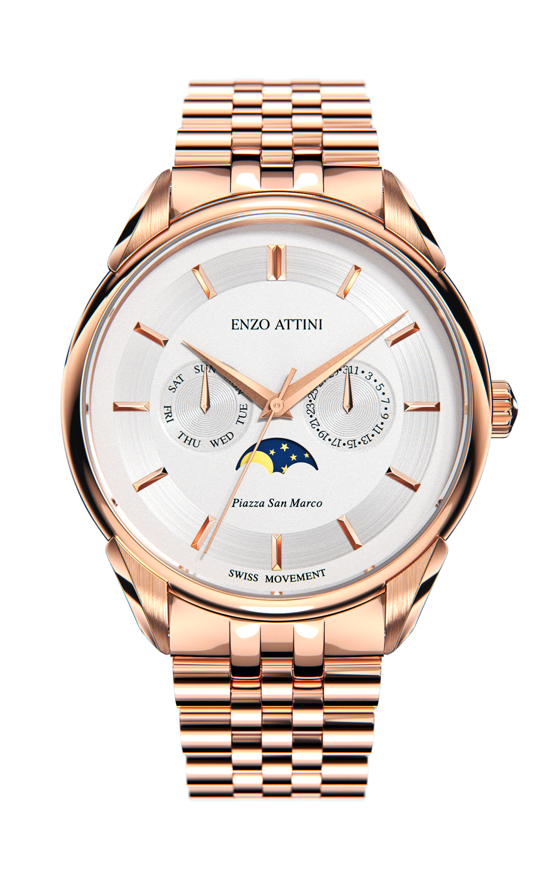 Piazza San Marco di Venezia / President Bracelet, Rose Gold Color, Swiss Movement
