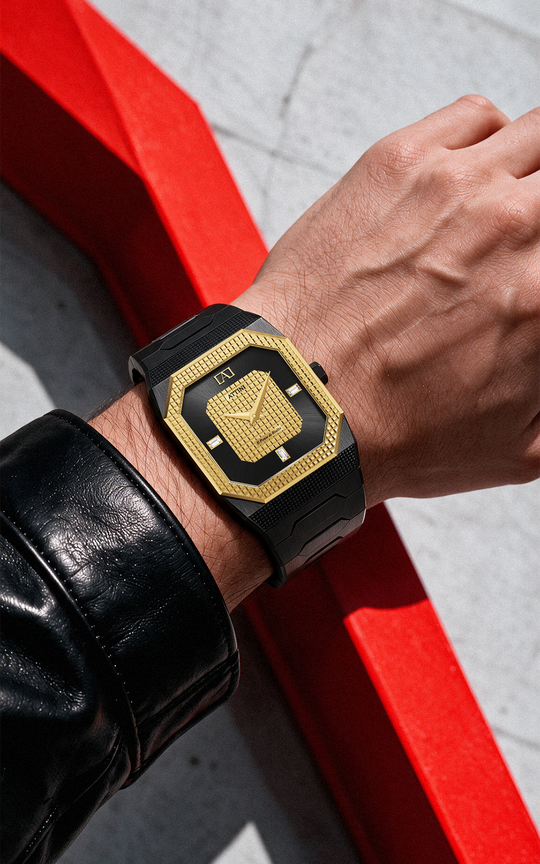 ATTINI - Il Ponte di Rialto, Venezia / Oyster Bracelet, Black Color, Swiss Parts, 37