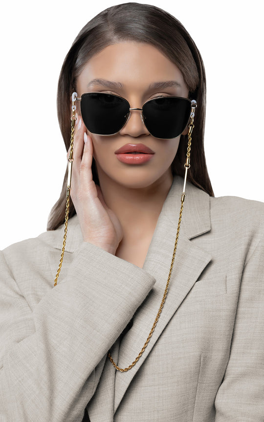 Louvre Museum / Tortoise & Gold Color + Dark Black Lens.