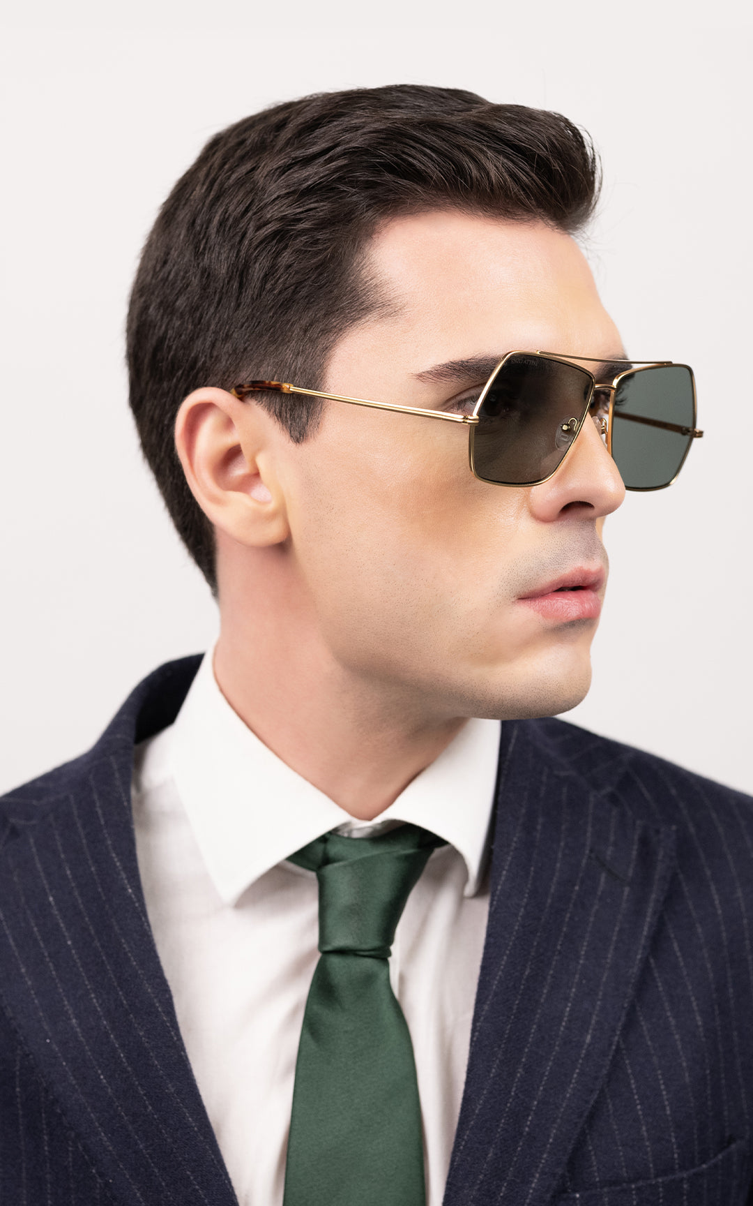 Syze Enzo Attini - Lake Geneva / Tortoise & Gold Color + Green Lens - Për meshkuj
