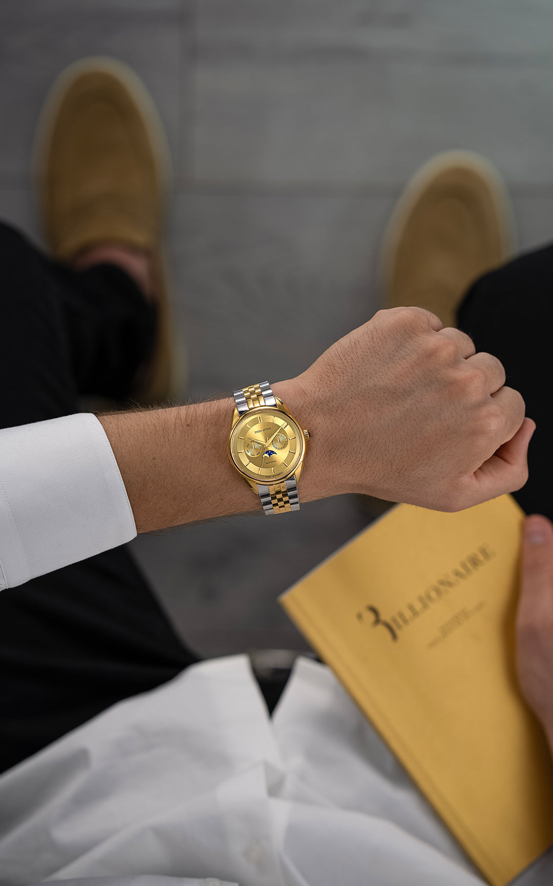 New Val d'Orcia / President Bracelet, Silver & Gold Color, Swiss Movement