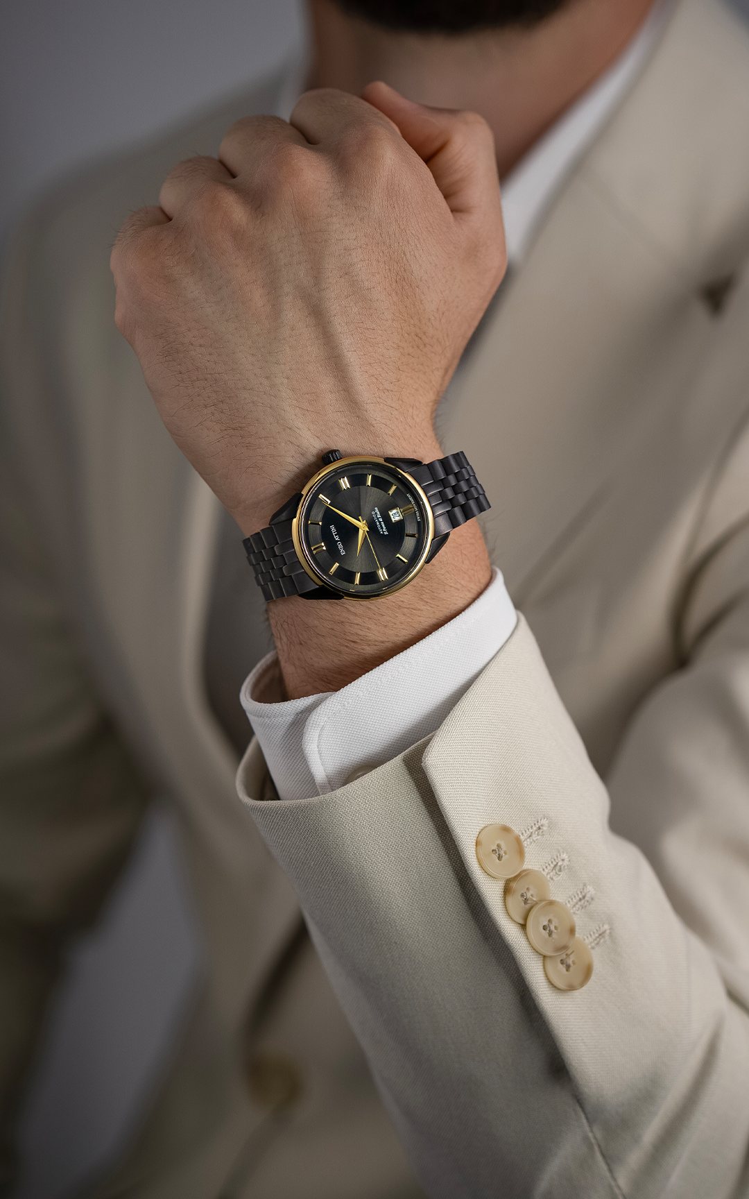 il Ponte di Rialto Automatic / President Bracelet, Black Color, Swiss Movement