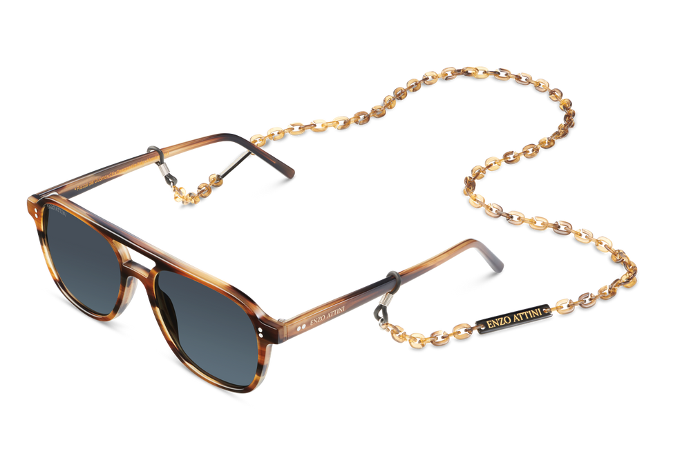 Syze Enzo Attini - Piazza del Duomo / Light Brown + Dark Black Lens - Për meshkuj