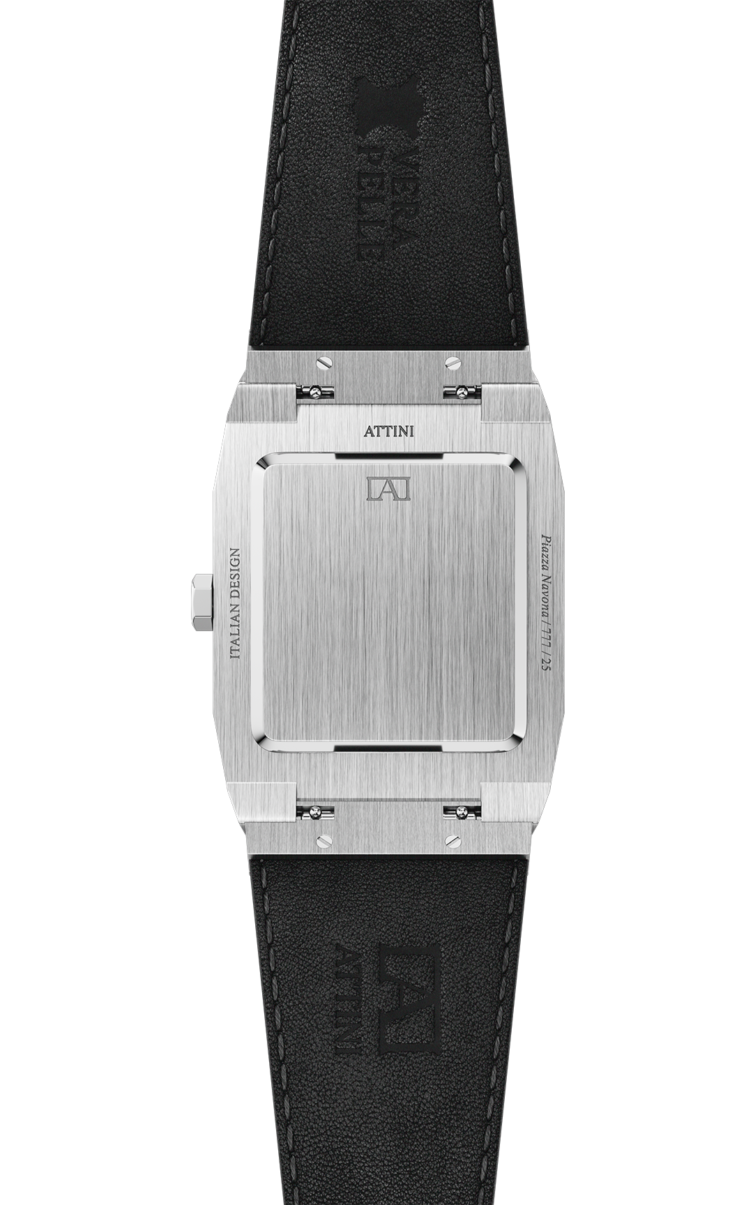 ATTINI - Piazza Navona, Roma / Leather Strap, Black Color, Swiss Movement
