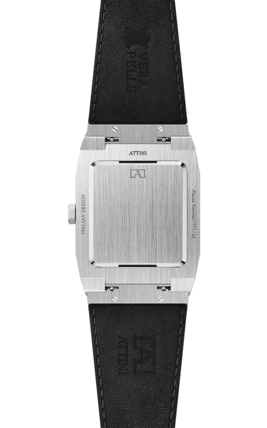 ATTINI - Piazza Navona, Roma / Leather Strap, Black Color, Swiss Movement