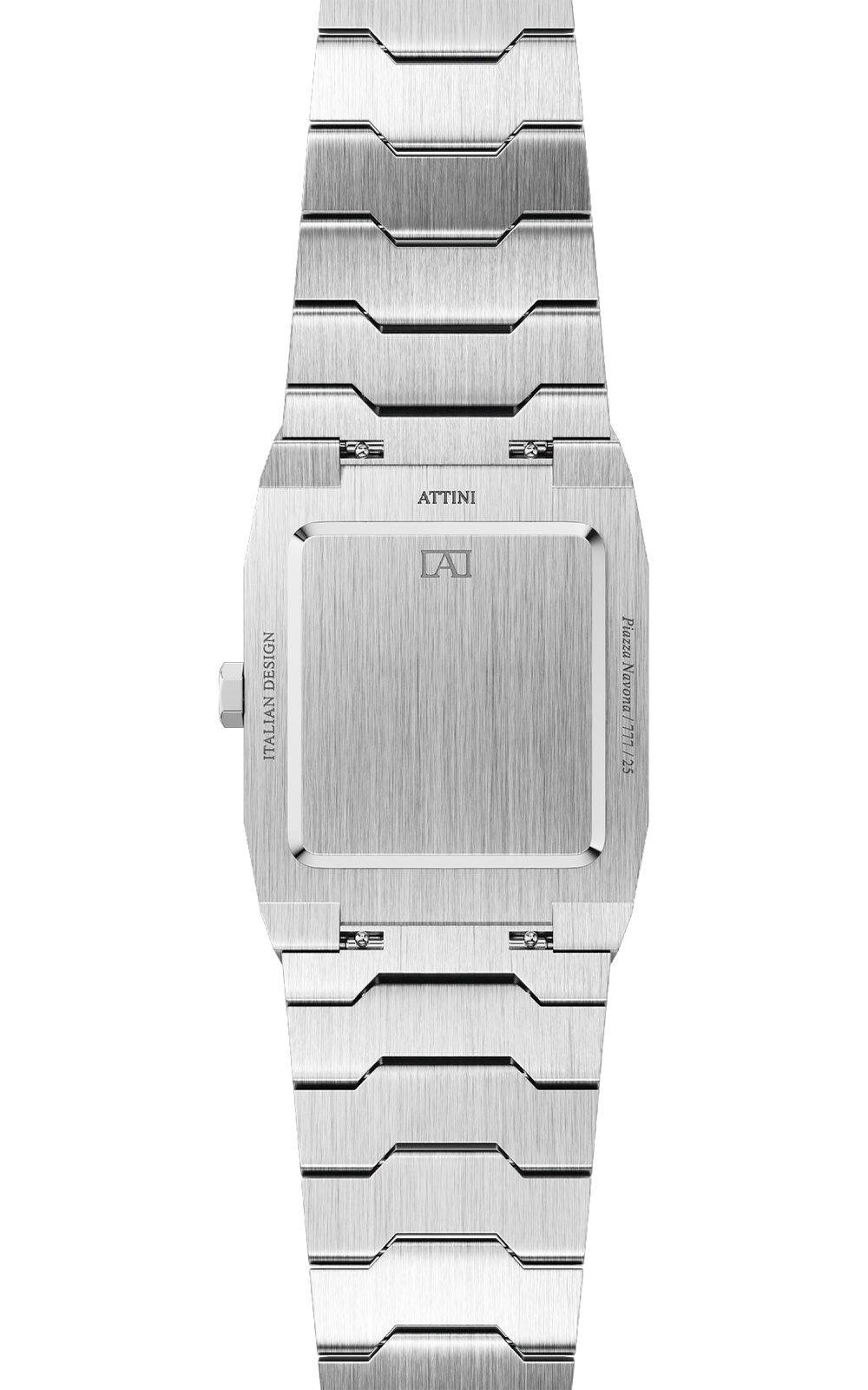 ATTINI - Piazza Navona, Roma / Oyster Bracelet, Silver Color, Swiss Movement - Enzo Attini