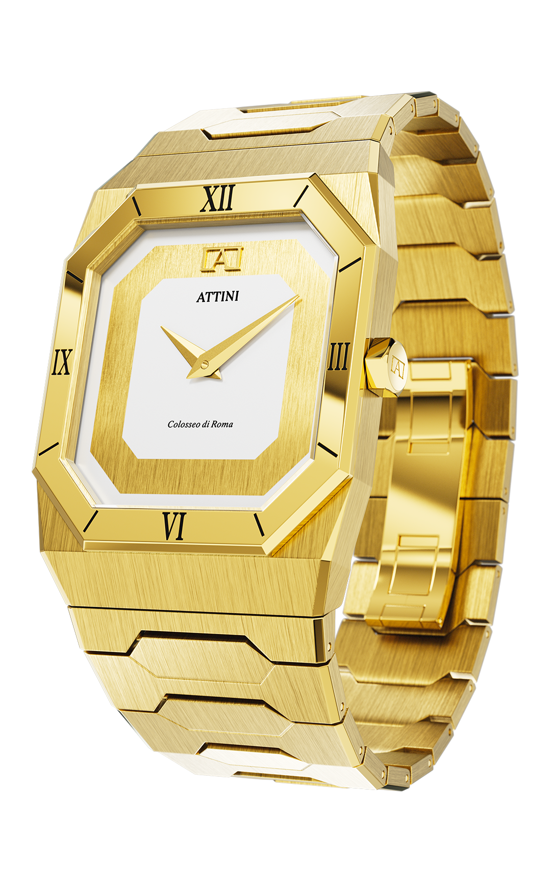 ATTINI - Colosseo di Roma / Oyster Bracelet, Gold Color, Swiss Movement
