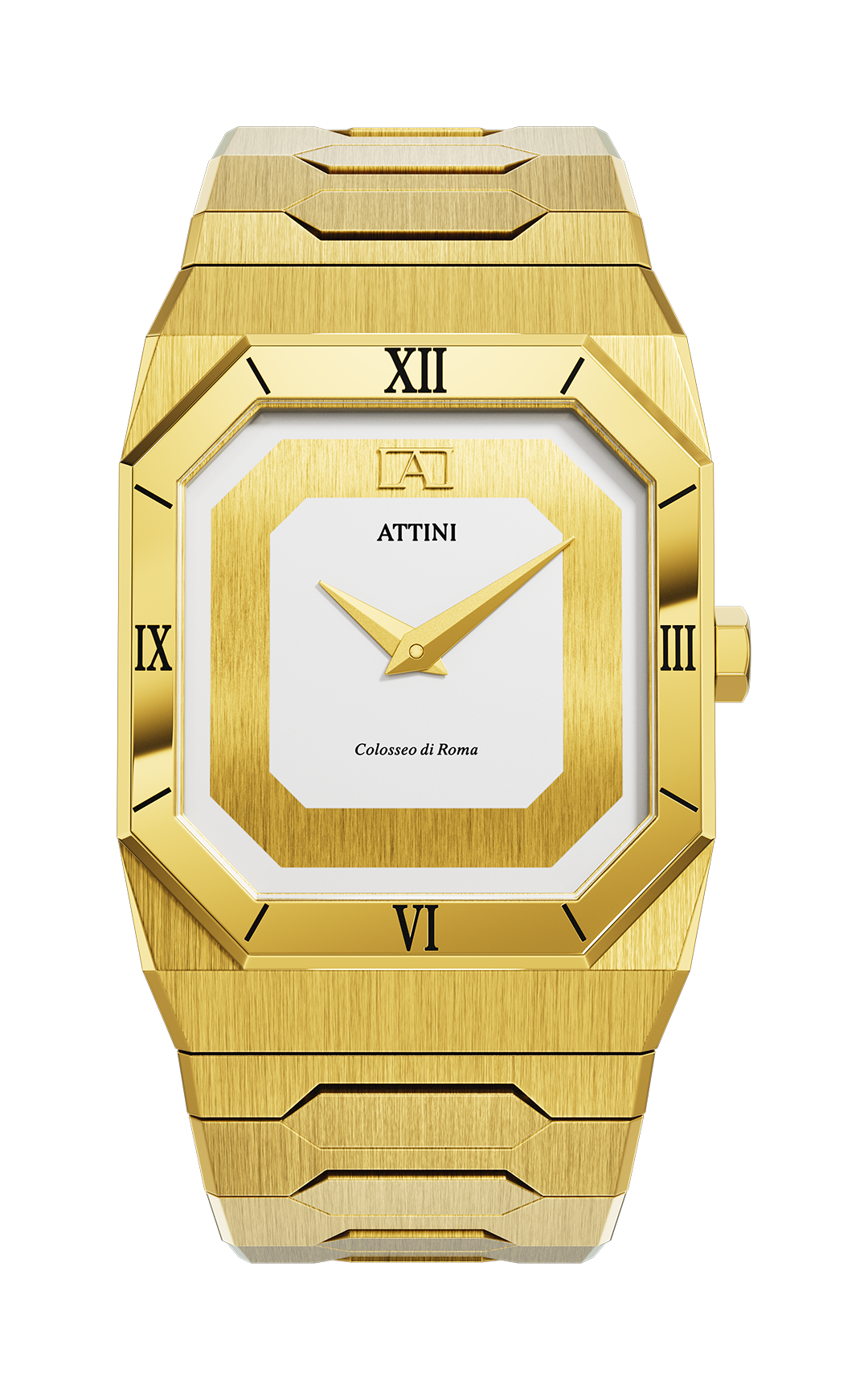 ATTINI - Colosseo di Roma / Oyster Bracelet, Gold Color, Swiss Movement
