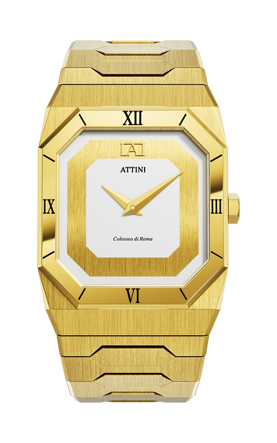 ATTINI - Colosseo di Roma / Oyster Bracelet, Gold Color, Swiss Movement