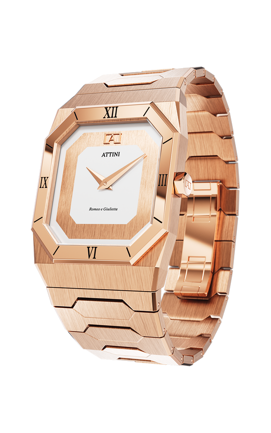 ATTINI - Romeo e Giulietta, Verona / Oyster Bracelet, Rose Gold Color, Swiss Movement. - Enzo Attini