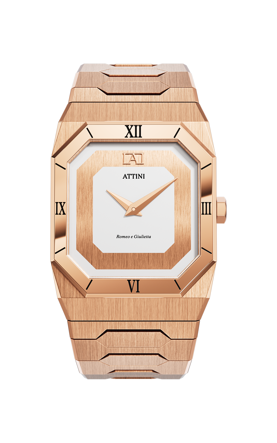 ATTINI - Romeo e Giulietta, Verona / Oyster Bracelet, Rose Gold Color, Swiss Movement. - Enzo Attini