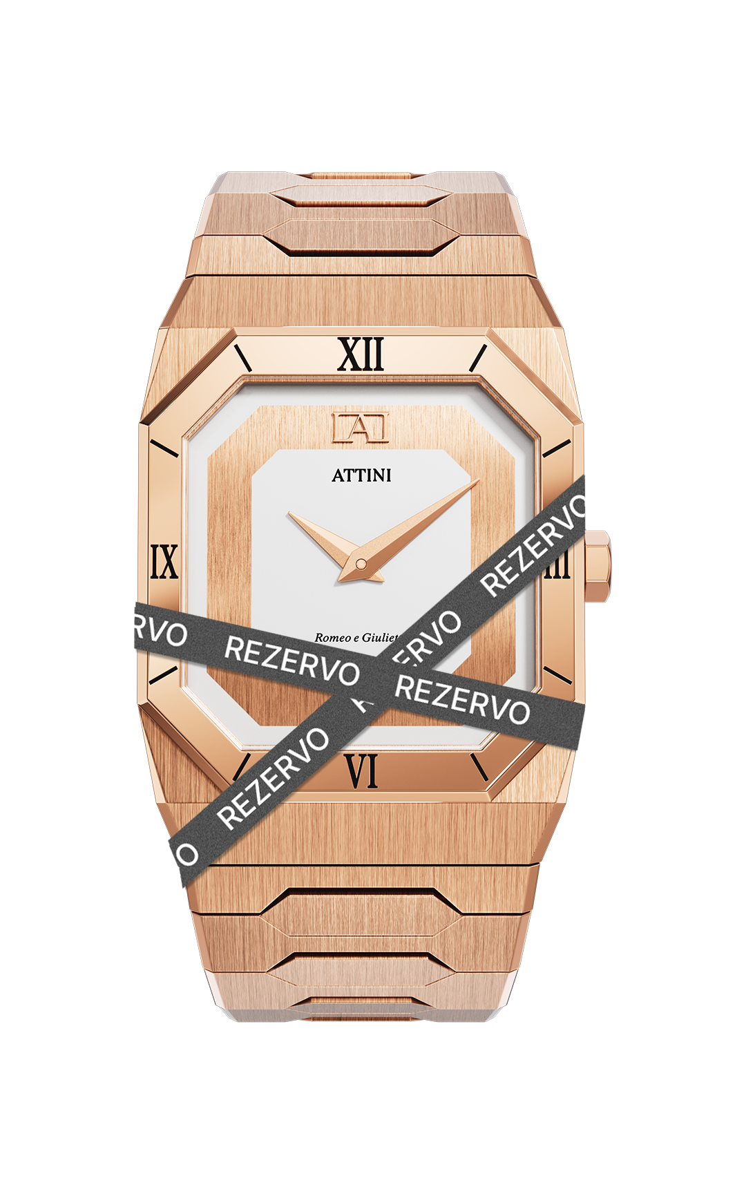 ATTINI - Romeo e Giulietta, Verona / Oyster Bracelet, Rose Gold Color, Swiss Movement. - Enzo Attini