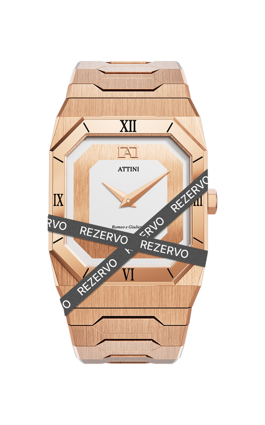ATTINI - Romeo e Giulietta, Verona / Oyster Bracelet, Rose Gold Color, Swiss Movement. - Enzo Attini