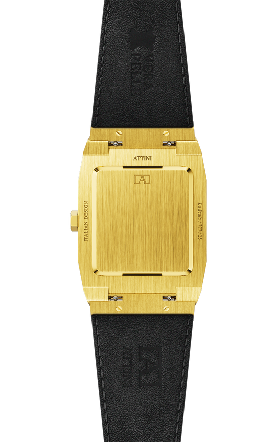 ATTINI - La Scala / Leather Strap, Black Color, Swiss Movement.