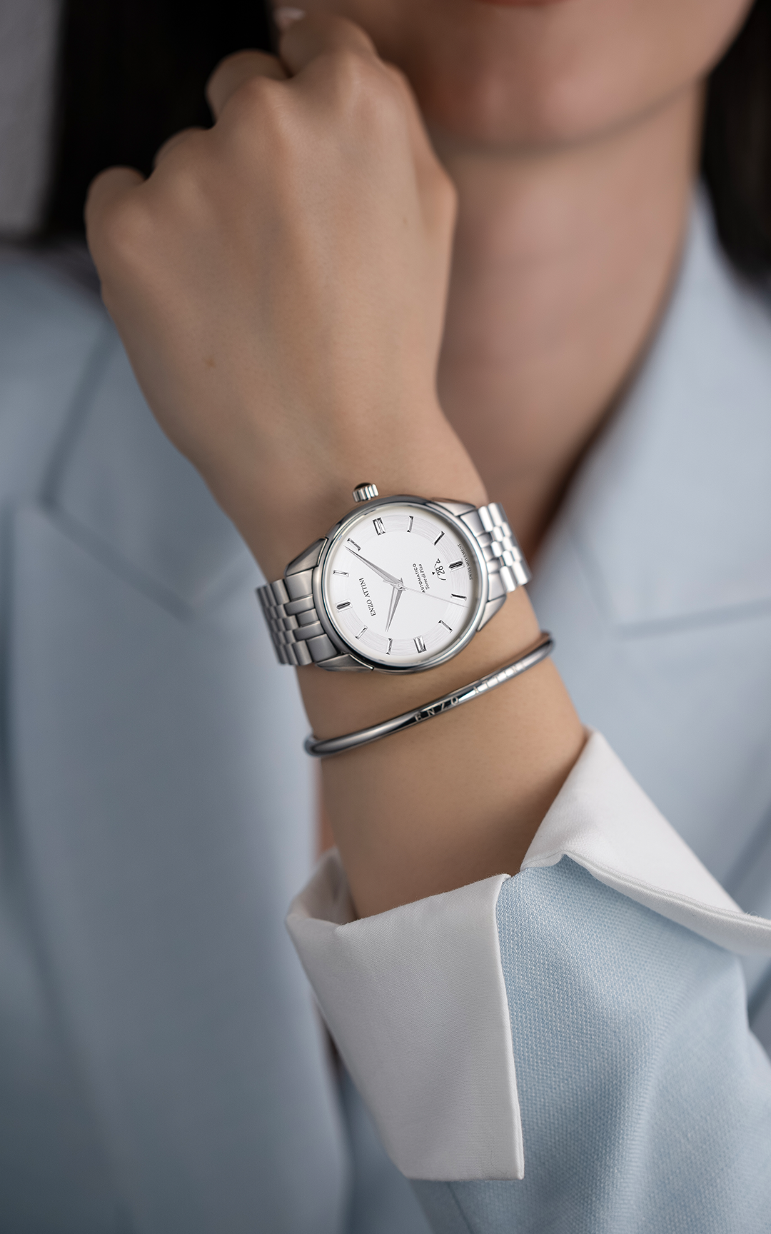 Torre di Pisa Automatic / President Bracelet, Silver Color, Swiss Movement.