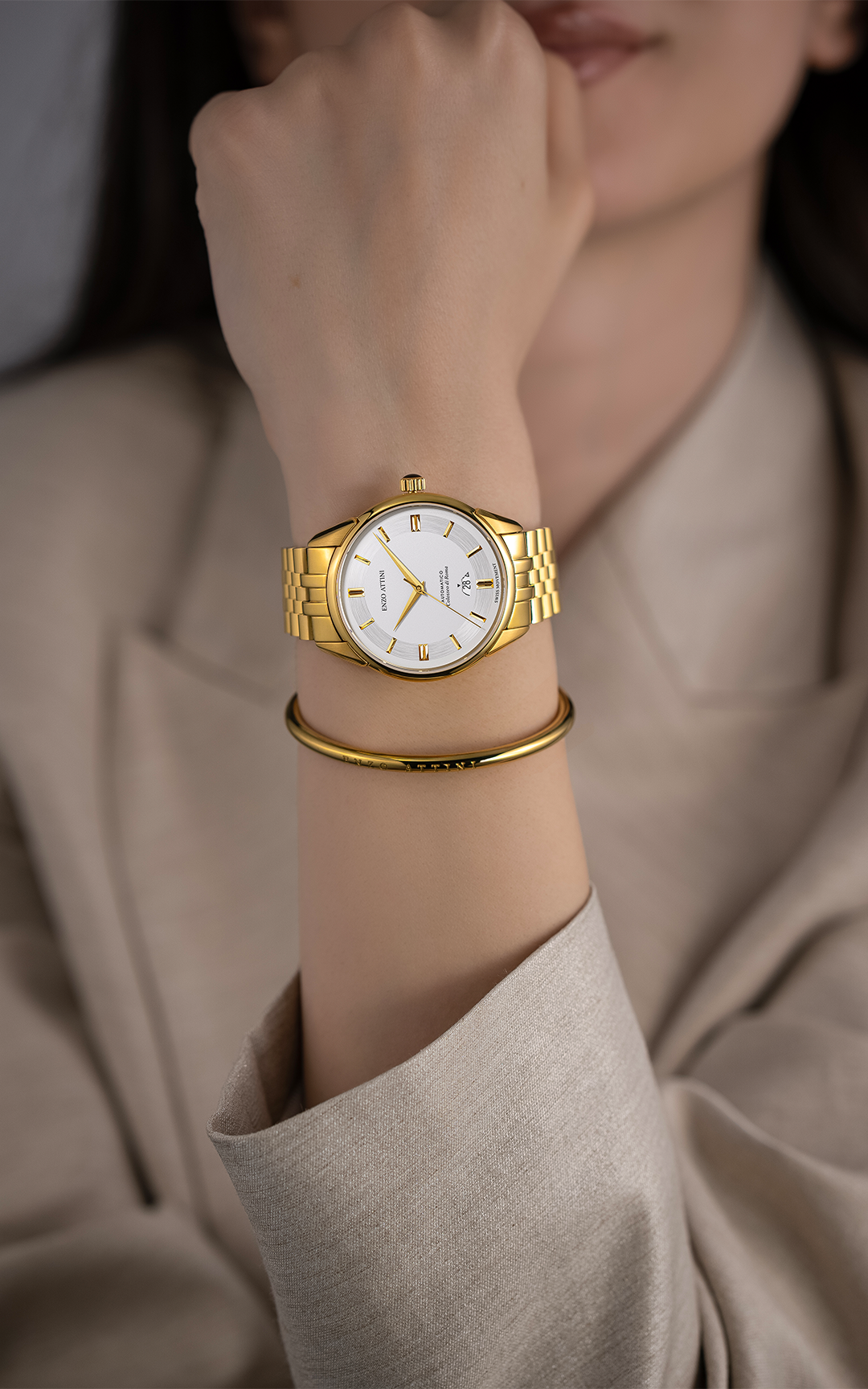 Colosseo di Roma Automatic / President Bracelet, Gold Color, Swiss Movement.