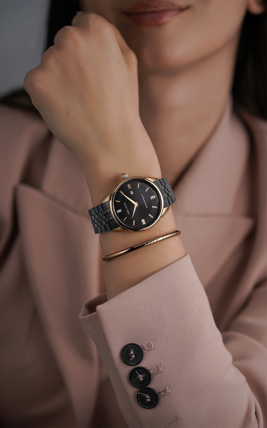 Piazza della Signoria / President Bracelet, Black Color, Swiss Movement.