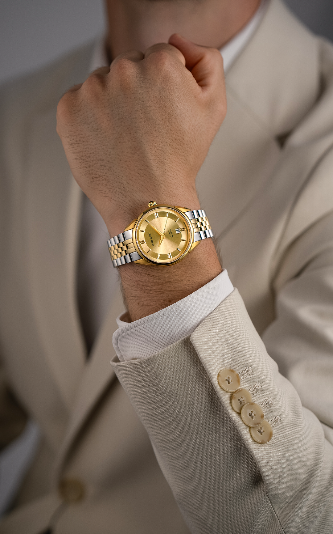 Val d'Orcia Automatic / President Bracelet, Silver & Gold Color, Swiss Movement