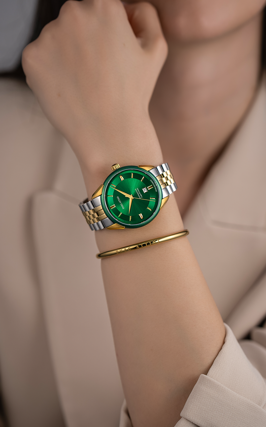Lago di Como Automatic / President Bracelet, Silver & Gold Color, Swiss Movement.