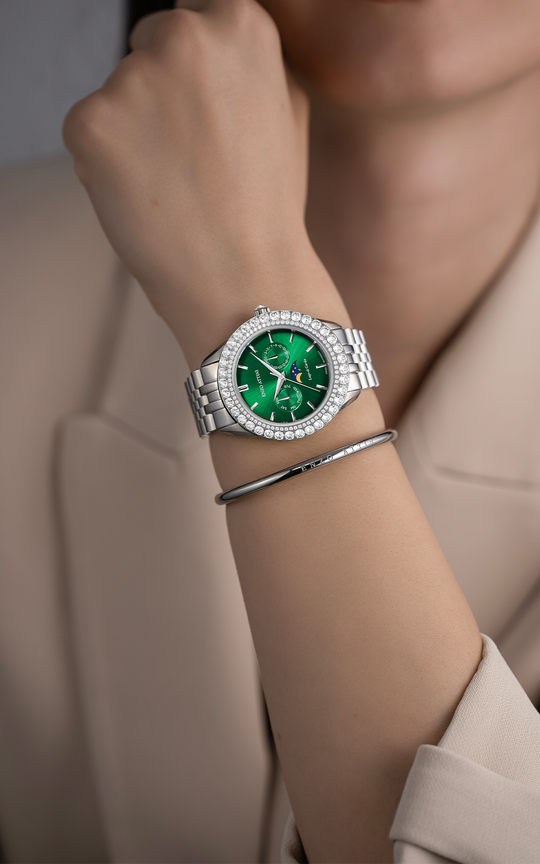 NEW Lago di Garda / President Bracelet, Silver Color, Swiss Movement.