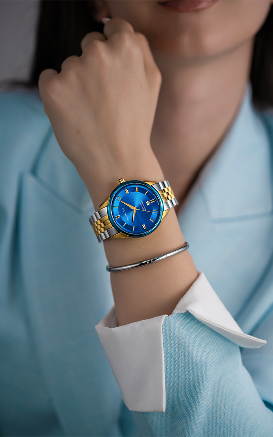 Piazza dei Signori Automatic / President Bracelet, Silver & Gold Color, Swiss Movement.