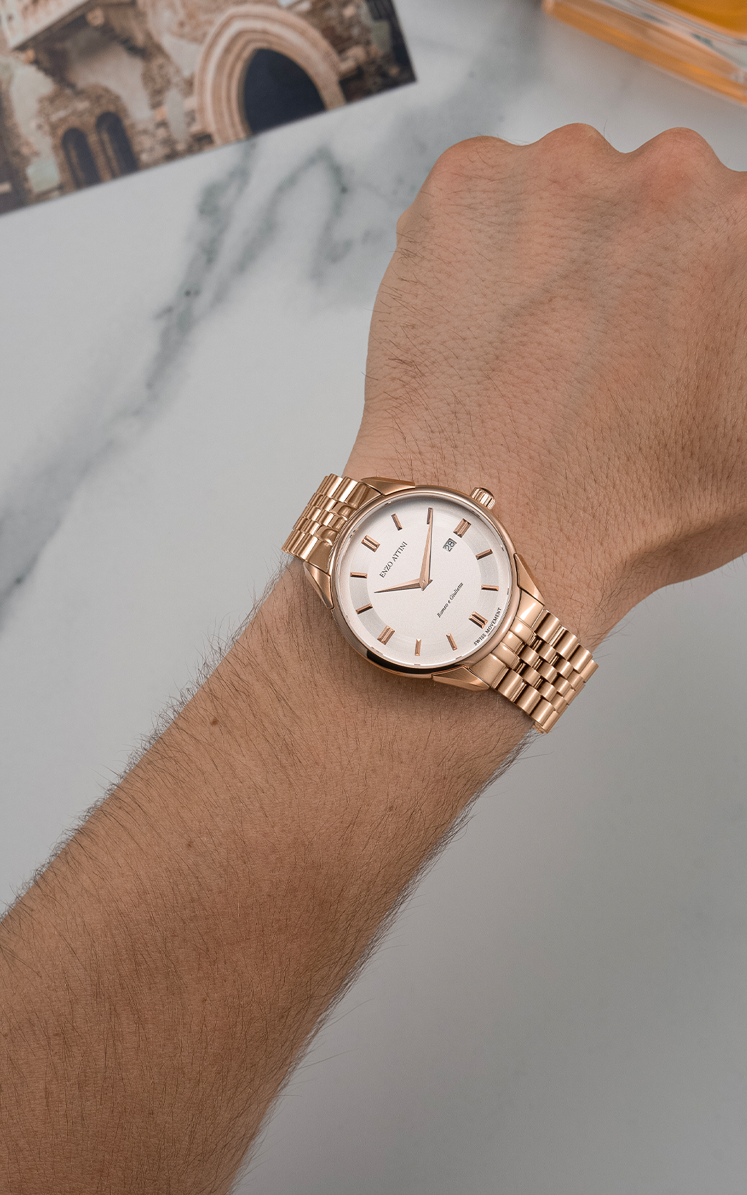 Romeo e Giulietta, Verona / President Bracelet, Rose Gold Color, Swiss Movement