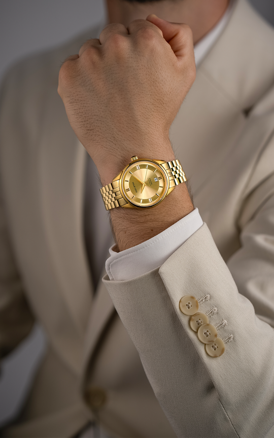 Val d'Orcia Automatic / President Bracelet, Gold Color, Swiss Movement