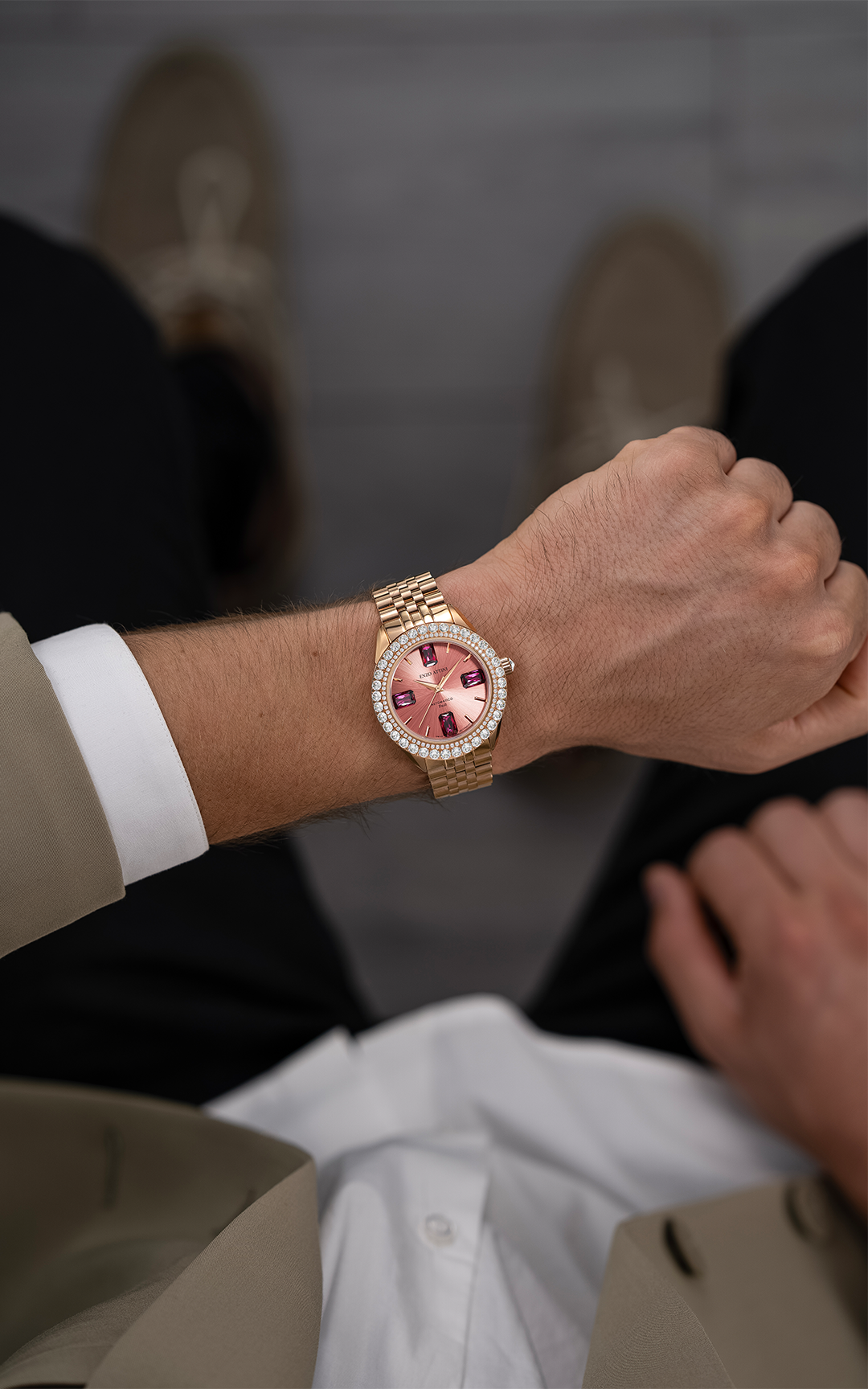 Trulli Automatic / President Bracelet, Rose Gold Color, Swiss Movement