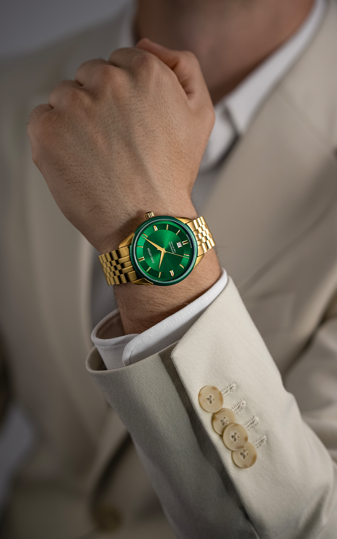 Lago di Como Automatic / President Bracelet, Gold Color, Swiss Movement