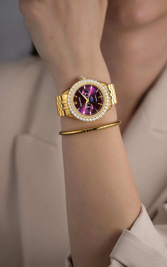 NEW Cinque Terre / President Bracelet, Gold Color, Swiss Movement.