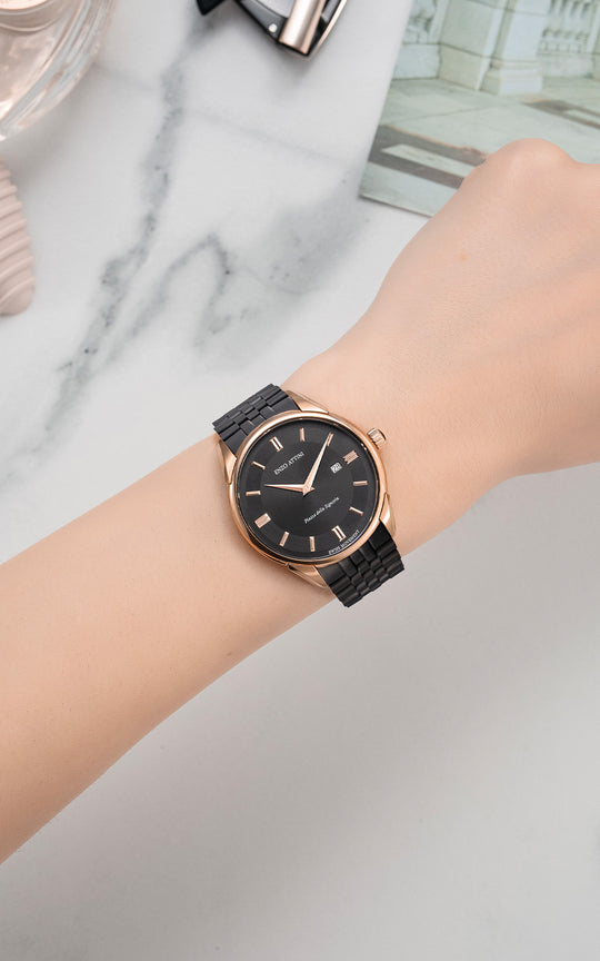 Piazza della Signoria / President Bracelet, Black Color, Swiss Movement.