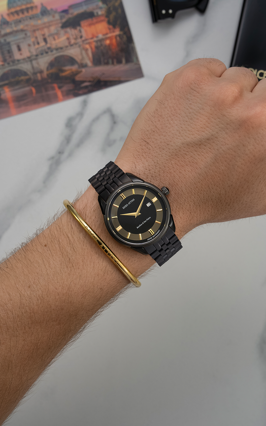 Basilica di San Pietro, Roma / President Bracelet, Black Color, Swiss Movement