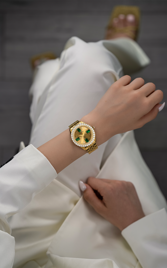 Murano Automatic / President Bracelet, Gold Color, Swiss Movement.