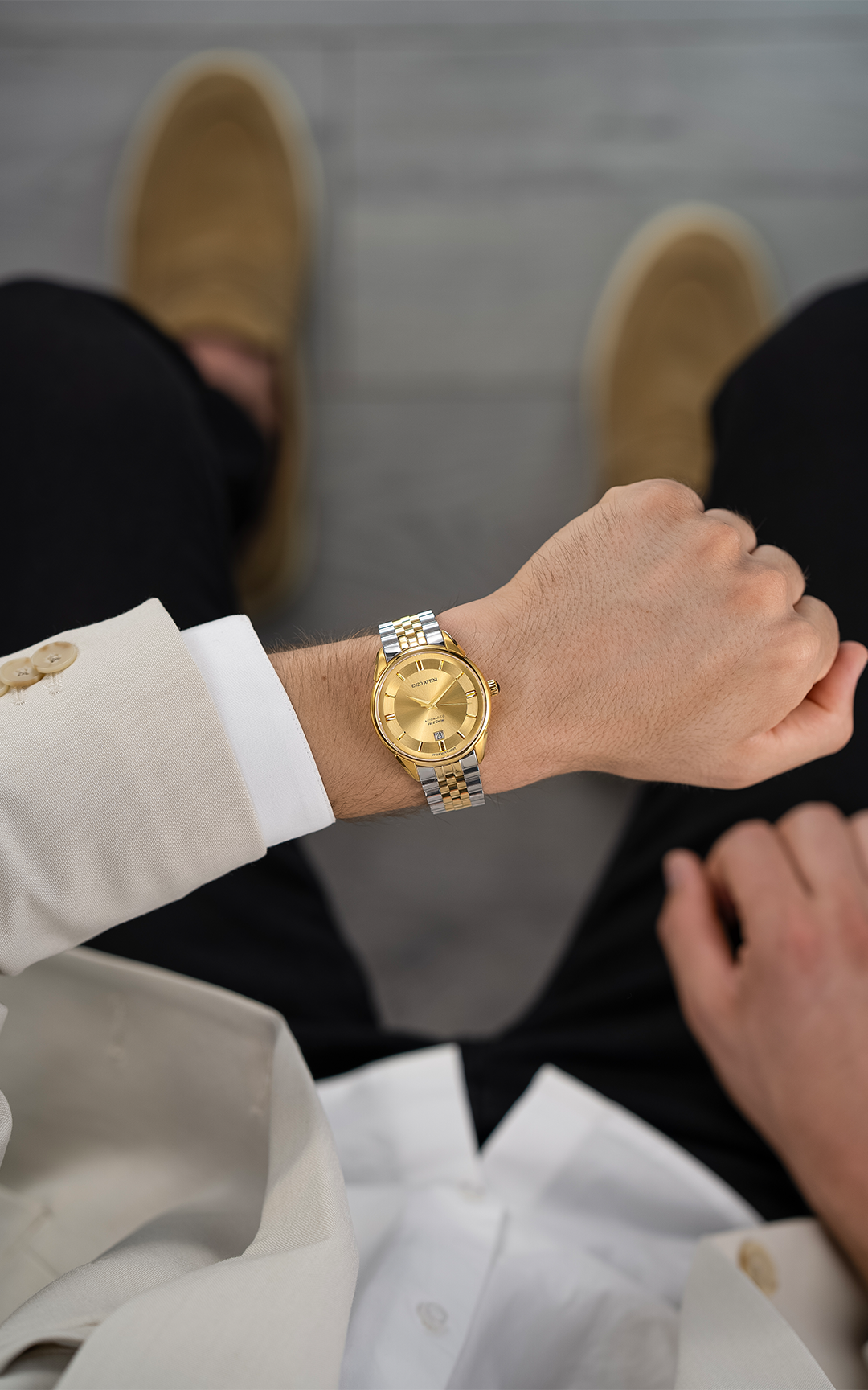 Val d'Orcia Automatic / President Bracelet, Silver & Gold Color, Swiss Movement