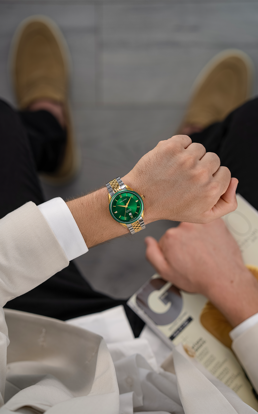 Lago di Como Automatic / President Bracelet, Silver & Gold Color, Swiss Movement