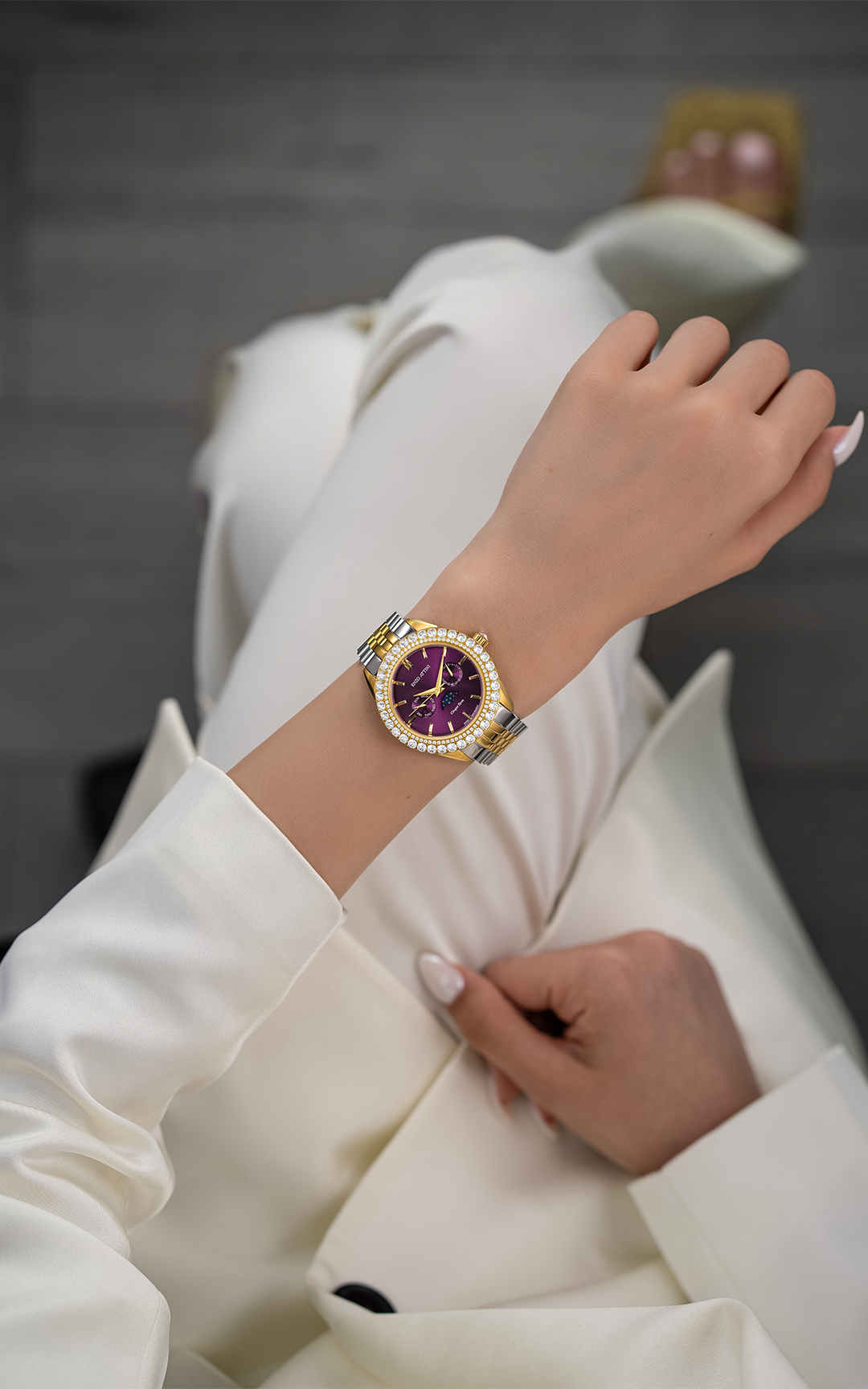 NEW Cinque Terre / President Bracelet, Silver & Gold Color, Swiss Movement.